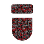Grunge Graffiti Pattern Print Toilet Lid And Tank Cover Set