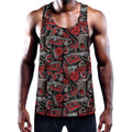 Grunge Graffiti Pattern Print Men's Workout Tank Top