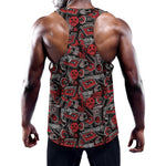 Grunge Graffiti Pattern Print Training Tank Top