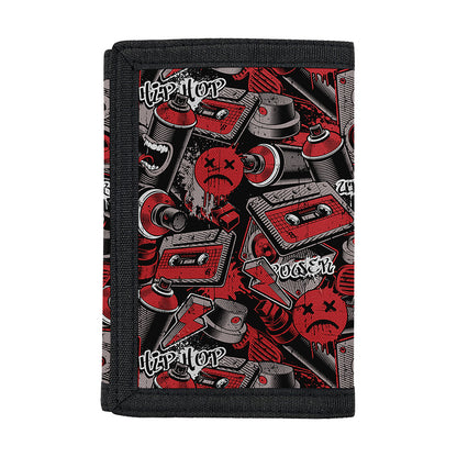 Grunge Graffiti Pattern Print Trifold Wallet
