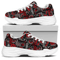 Grunge Graffiti Pattern Print White Chunky Shoes
