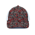 Grunge Graffiti Pattern Print White Mesh Trucker Hat