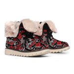 Grunge Graffiti Pattern Print Winter Boots