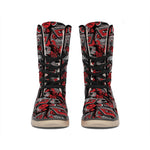 Grunge Graffiti Pattern Print Winter Boots