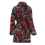 Grunge Graffiti Pattern Print Women's Bathrobe