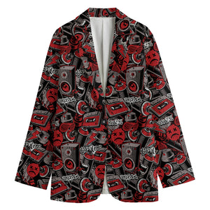 Grunge Graffiti Pattern Print Women's Blazer