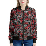 Grunge Graffiti Pattern Print Women's Bomber Jacket