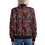 Grunge Graffiti Pattern Print Women's Bomber Jacket