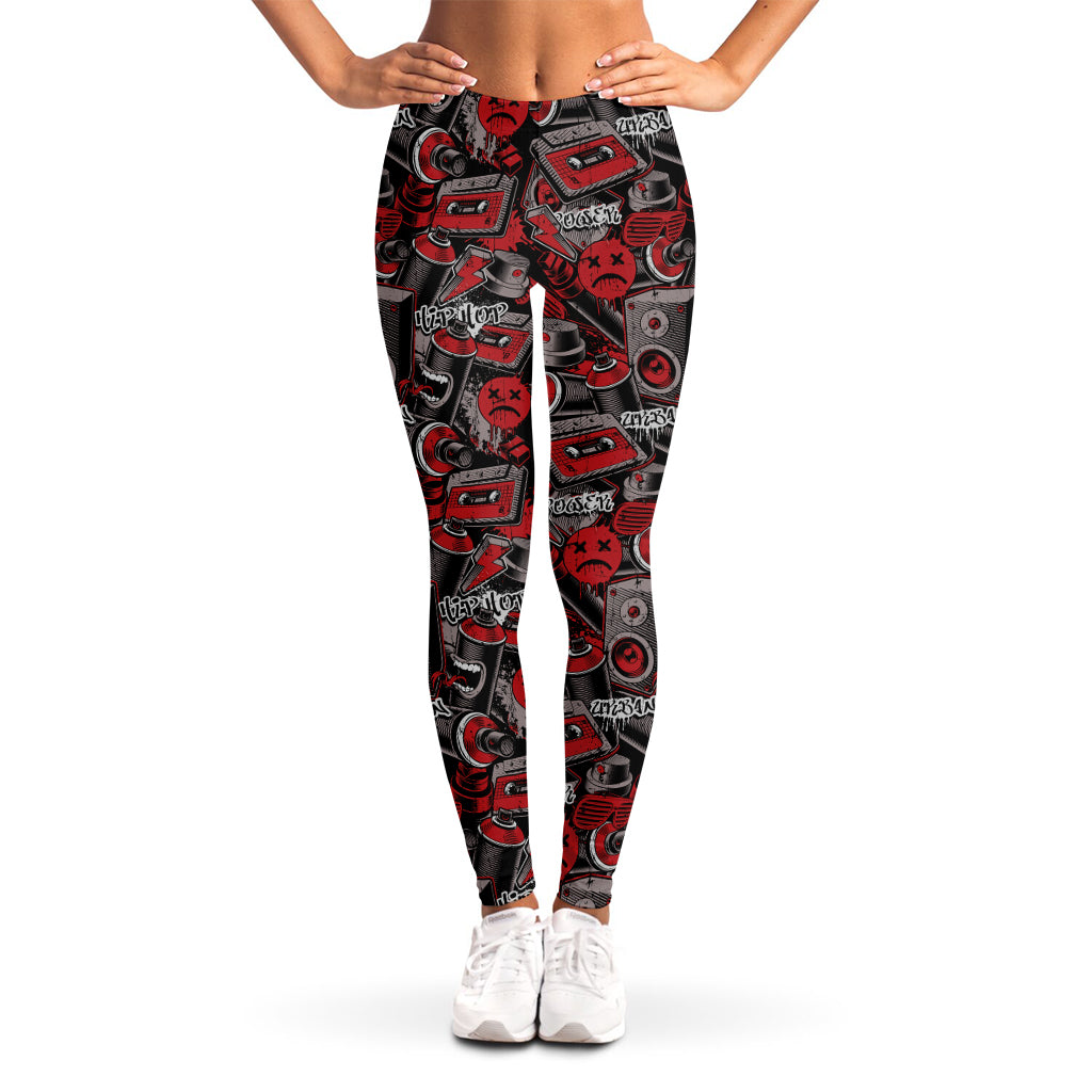 Grunge Graffiti Pattern Print Women's Leggings