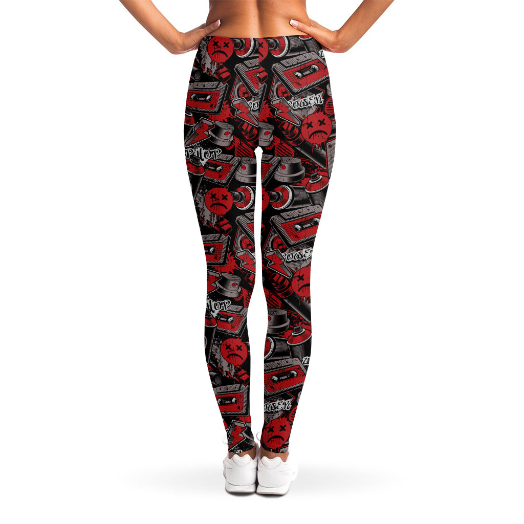 Grunge Graffiti Pattern Print Women's Leggings