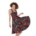 Grunge Graffiti Pattern Print Sleeveless Knee Length Dress