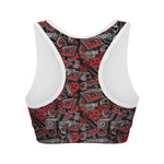 Grunge Graffiti Pattern Print Women's Sports Bra
