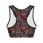 Grunge Graffiti Pattern Print Women's Sports Bra