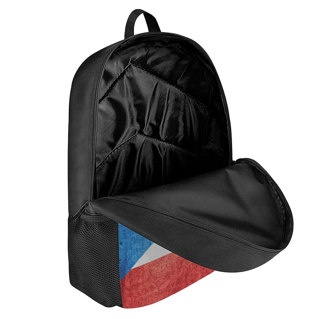 Grunge Puerto Rican Flag Print 17 Inch Backpack