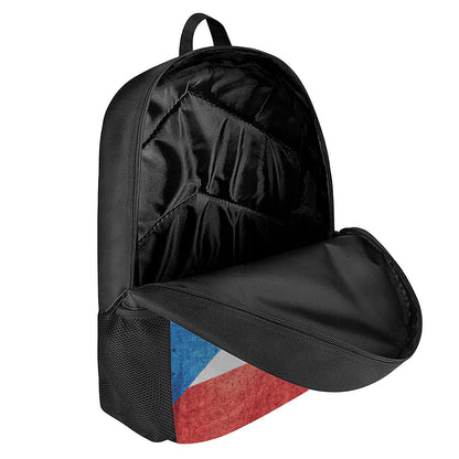 Grunge Puerto Rican Flag Print 17 Inch Backpack