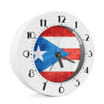 Grunge Puerto Rican Flag Print Alarm Clock
