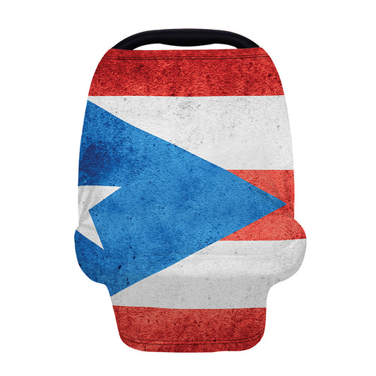 Grunge Puerto Rican Flag Print Baby Seat Cover