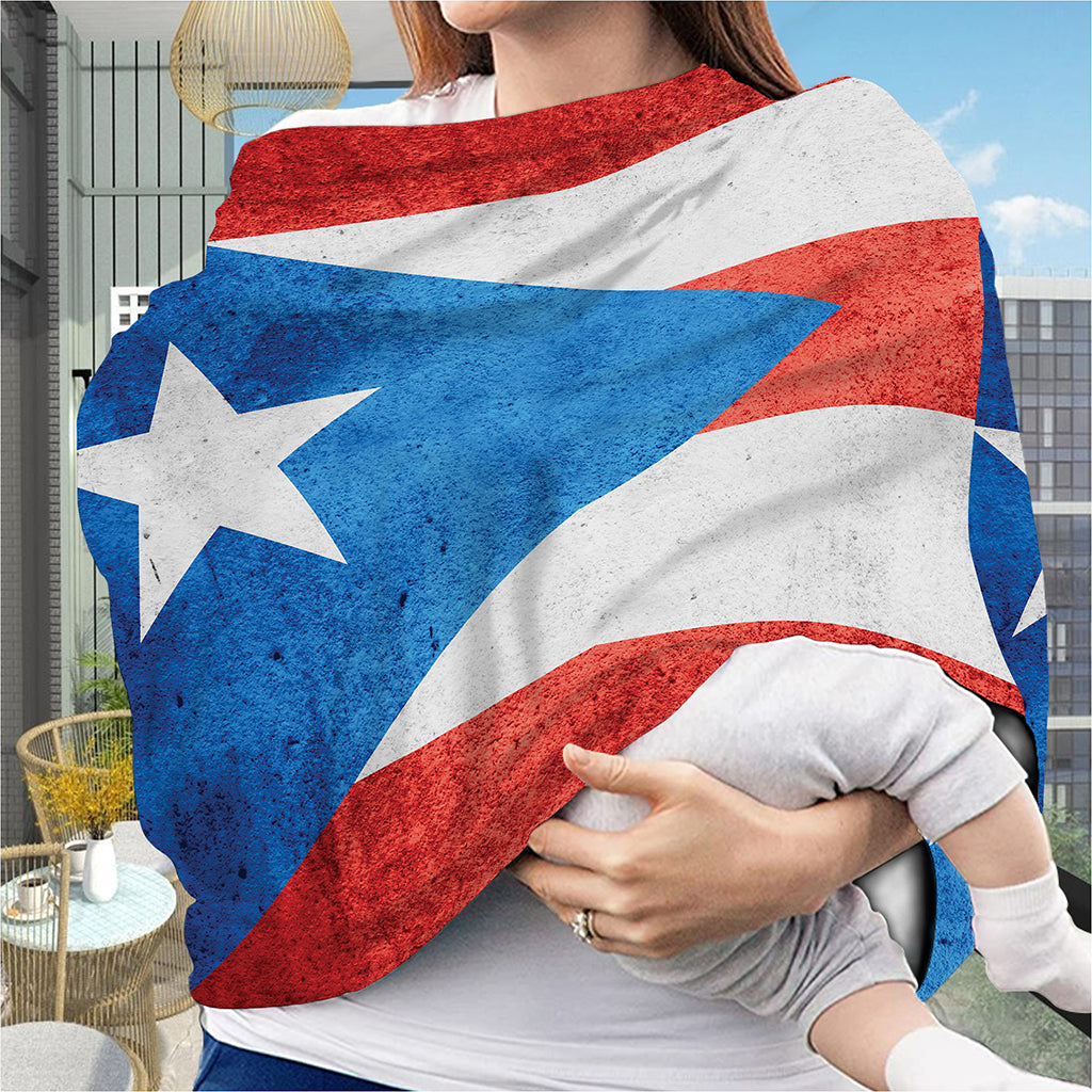 Grunge Puerto Rican Flag Print Baby Seat Cover