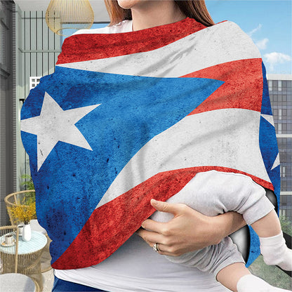 Grunge Puerto Rican Flag Print Baby Seat Cover