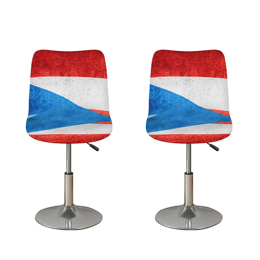 Grunge Puerto Rican Flag Print Bar Stool Covers