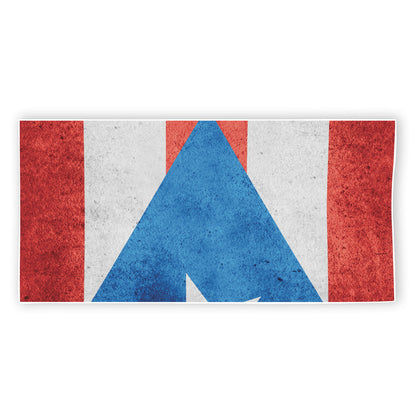 Grunge Puerto Rican Flag Print Beach Towel
