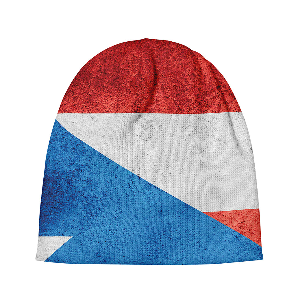 Grunge Puerto Rican Flag Print Beanie