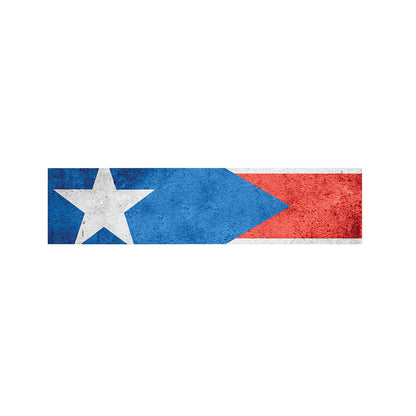 Grunge Puerto Rican Flag Print Bed Runner