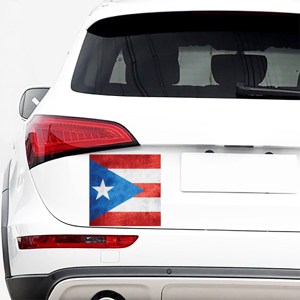 Grunge Puerto Rican Flag Print Car Sticker