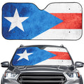 Grunge Puerto Rican Flag Print Car Windshield Sun Shade