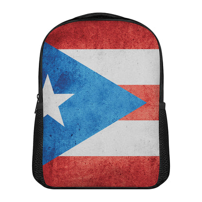 Grunge Puerto Rican Flag Print Casual Backpack