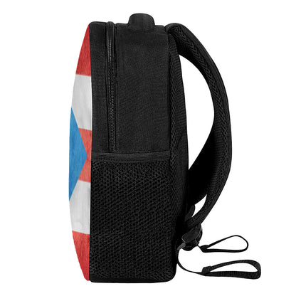 Grunge Puerto Rican Flag Print Casual Backpack