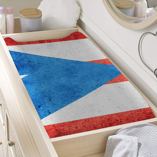 Grunge Puerto Rican Flag Print Changing Pad Cover