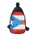 Grunge Puerto Rican Flag Print Sling Bag