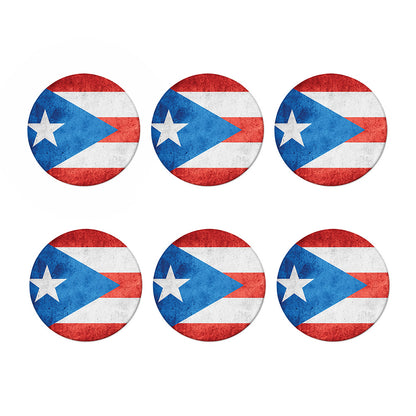 Grunge Puerto Rican Flag Print Coaster Set