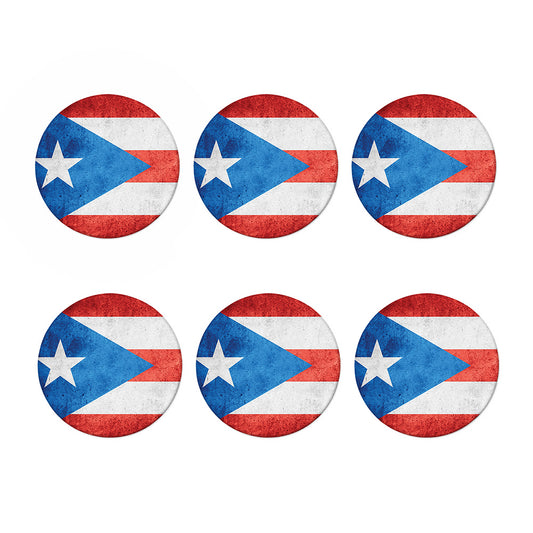 Grunge Puerto Rican Flag Print Coaster Set