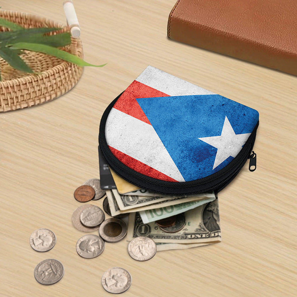 Grunge Puerto Rican Flag Print Coin Purse
