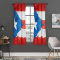 Grunge Puerto Rican Flag Print Grommet Curtain Panels