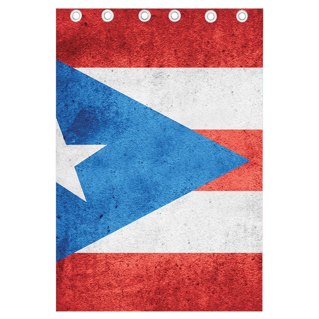 Grunge Puerto Rican Flag Print Curtain