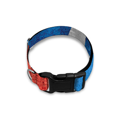 Grunge Puerto Rican Flag Print Dog Collar