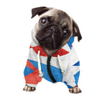 Grunge Puerto Rican Flag Print Dog Zip Up Hoodie