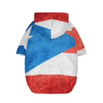 Grunge Puerto Rican Flag Print Dog Zip Up Hoodie