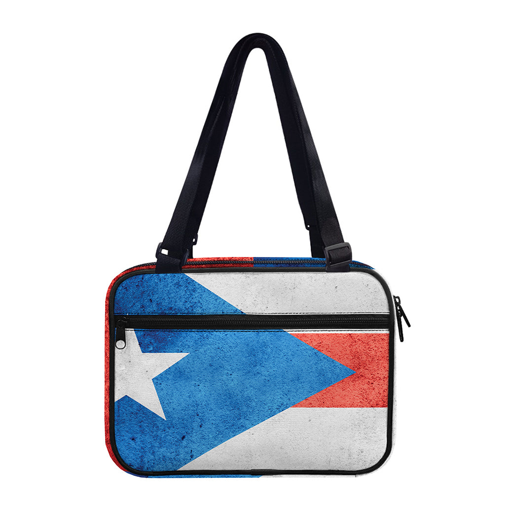 Grunge Puerto Rican Flag Print Double Strap Bible Bag