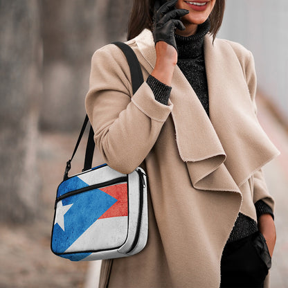 Grunge Puerto Rican Flag Print Double Strap Bible Bag