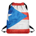 Grunge Puerto Rican Flag Print Drawstring Backpack