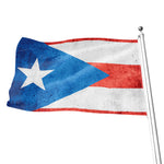Grunge Puerto Rican Flag Print Flag