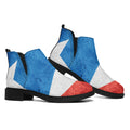 Grunge Puerto Rican Flag Print Flat Ankle Boots