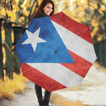 Grunge Puerto Rican Flag Print Foldable Umbrella