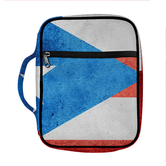 Grunge Puerto Rican Flag Print Front Pocket Bible Bag