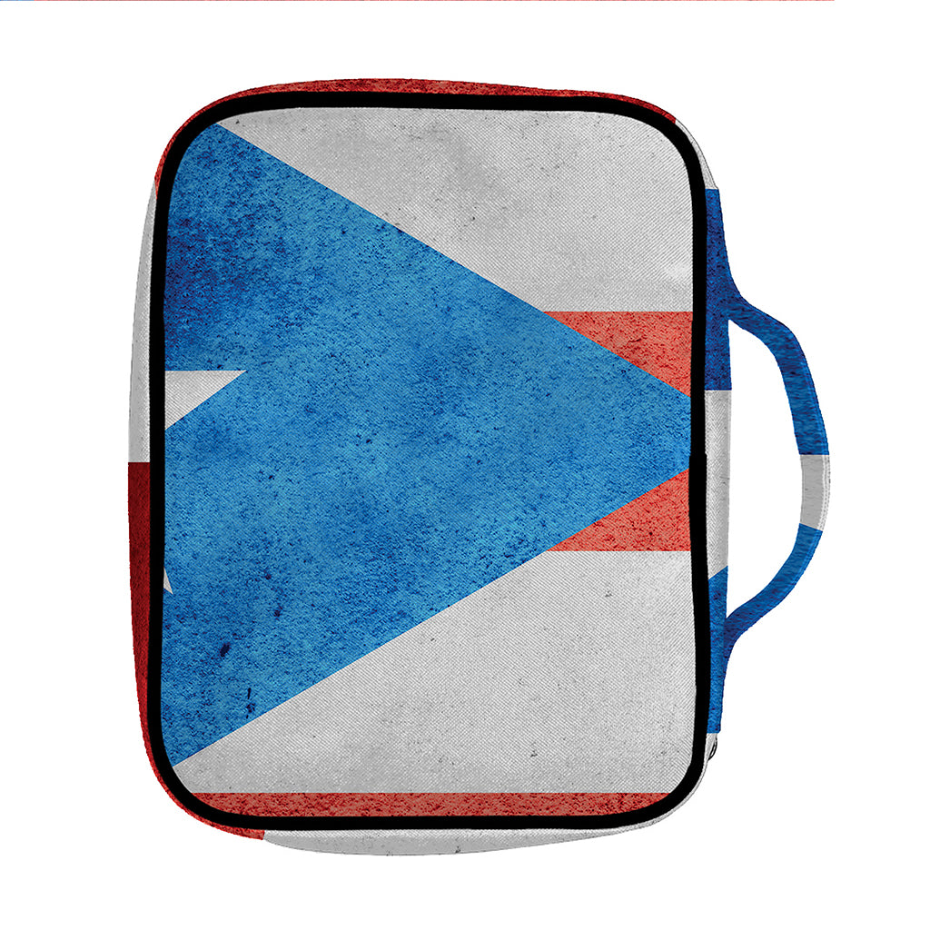 Grunge Puerto Rican Flag Print Front Pocket Bible Bag