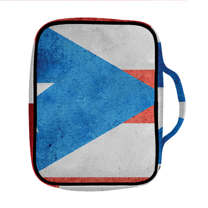 Grunge Puerto Rican Flag Print Front Pocket Bible Bag